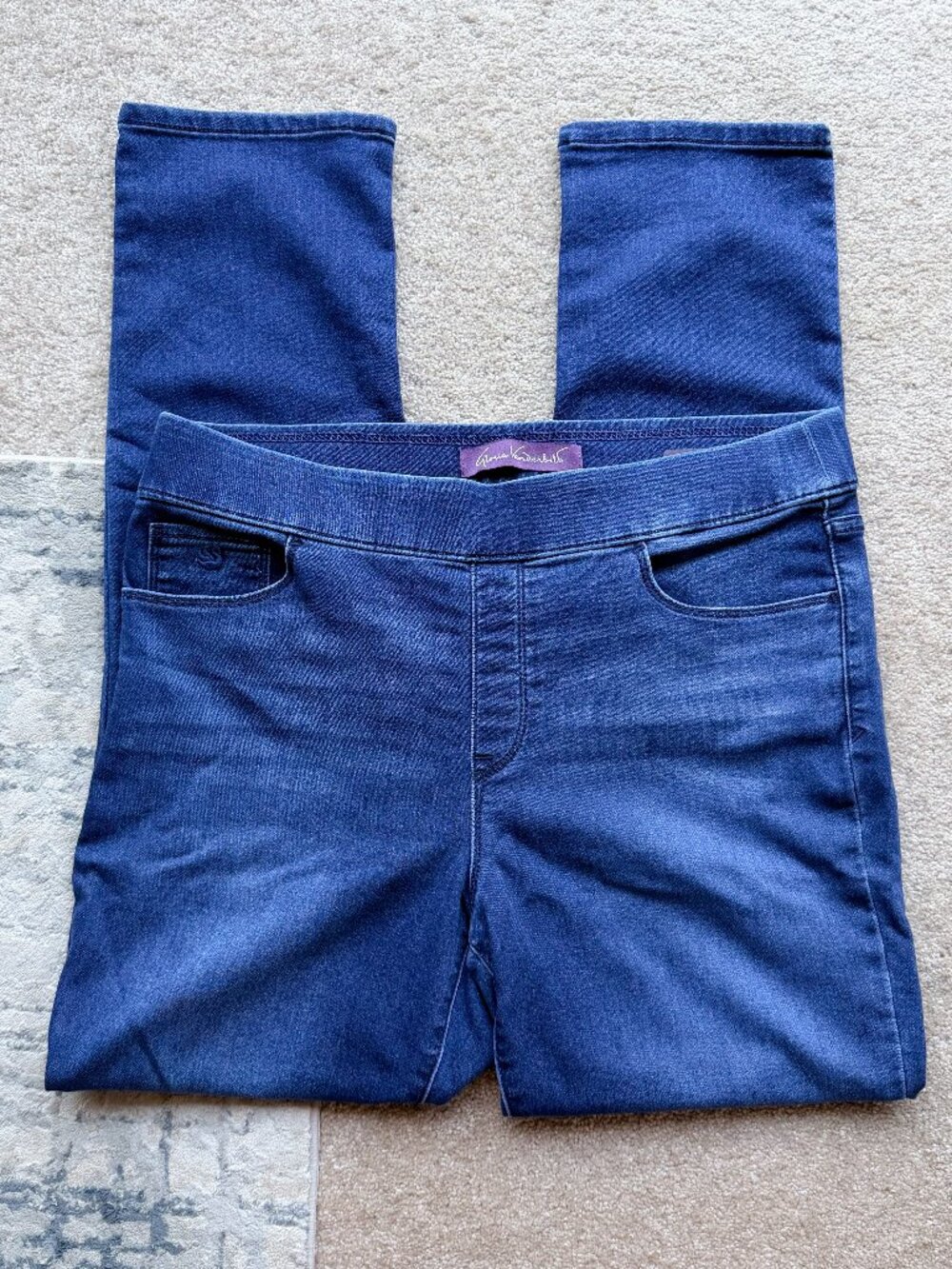 Gloria Vanderbilt Amanda Pull-On Slimming Jeans Dark Wash - Size Large